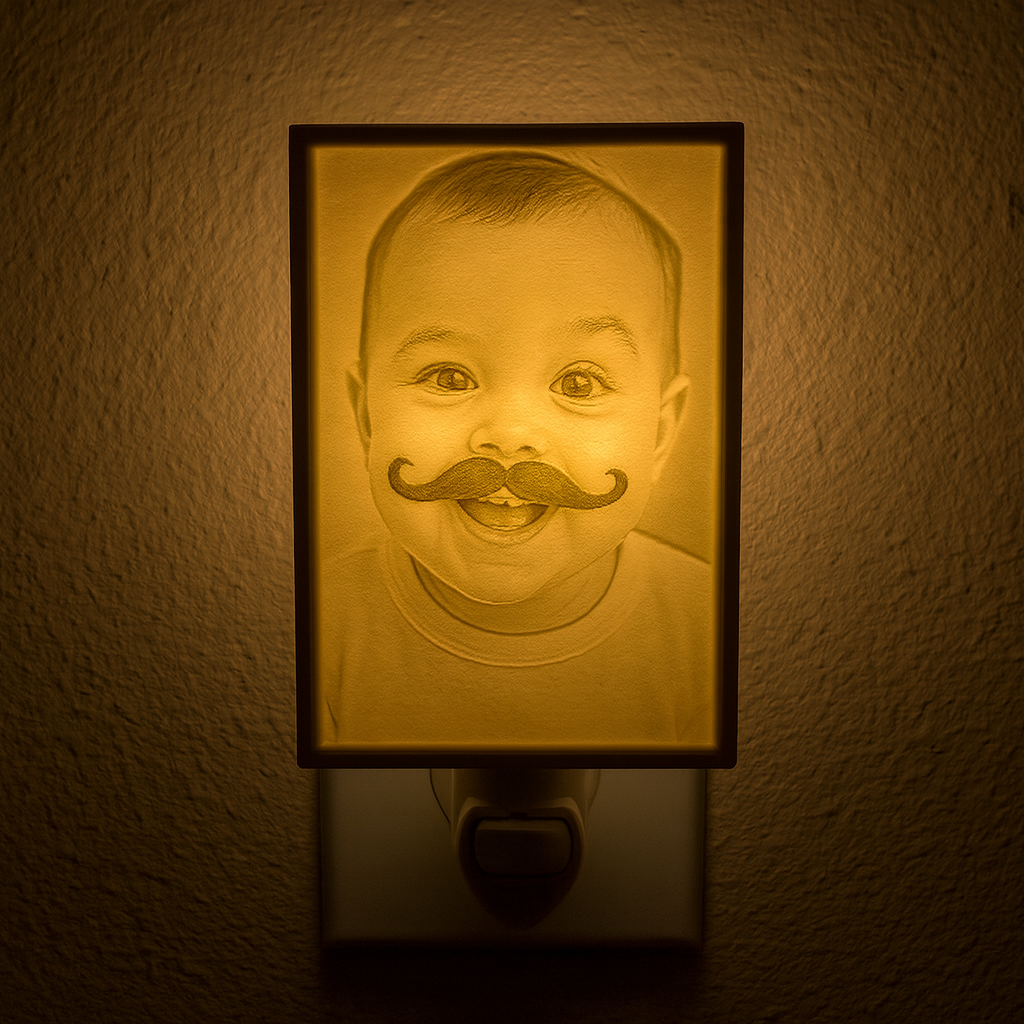 An Adorable Baby with Mustache Nightlight